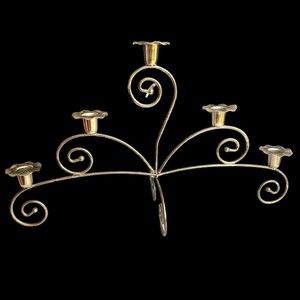 VTG Home Interiors Homco Gold Brass 5 Candle Votive Cup Candelabra Centerpiece